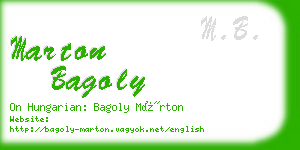 marton bagoly business card